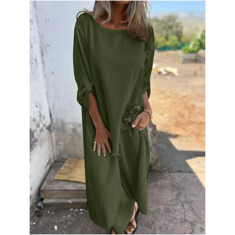 Abito in Cotone e Lino + Pantaloni - Due Pezzi