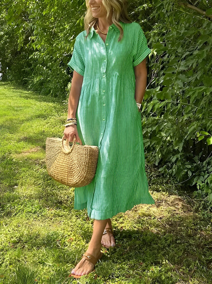 Kjellina – Camicia Abito Estivo a Righe
